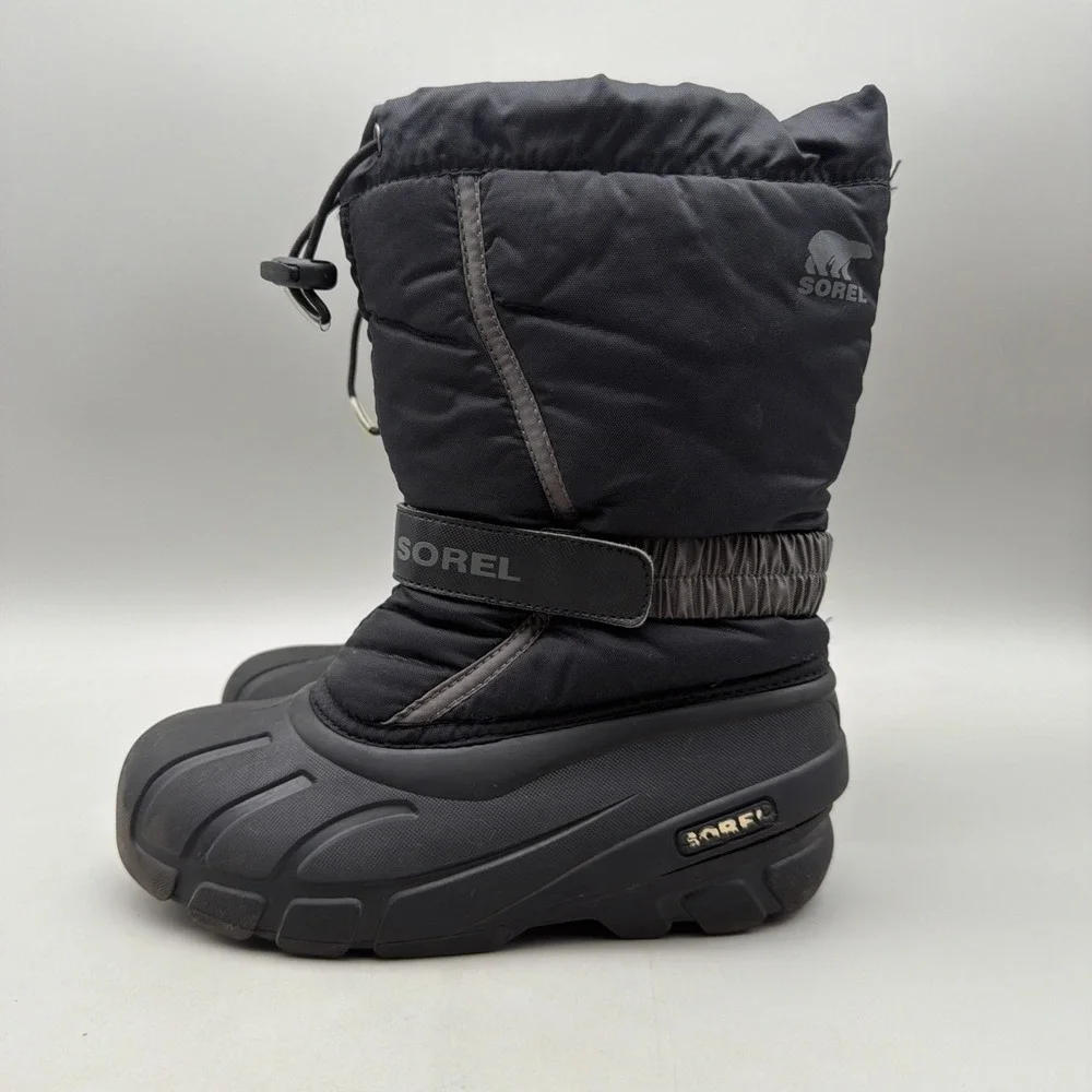 Sorel Youth Flurry Boots Black/City Grey Size 3